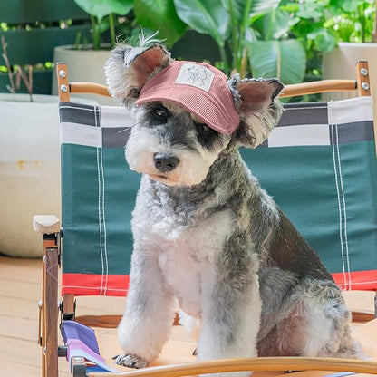Pet Dog Baseball Cap, Cat Hat, Cat Dog Sun Cap with Ear Holes, Adjustable Puppy Outdoor Sun Hat (Pink, Medium)