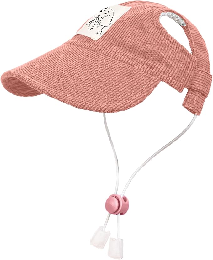 Pet Dog Baseball Cap, Cat Hat, Cat Dog Sun Cap with Ear Holes, Adjustable Puppy Outdoor Sun Hat (Pink, X-Large)