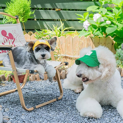 Pet Dog Baseball Cap, Cat Hat, Cat Dog Sun Cap with Ear Holes, Adjustable Puppy Outdoor Sun Hat (Yellow, X-Large)