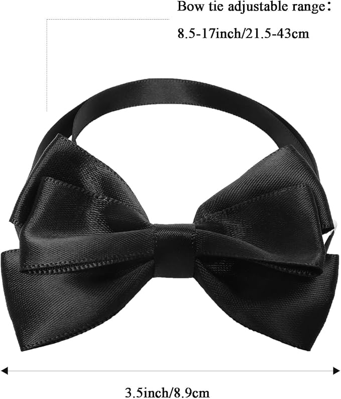 Pet Formal Accessories Set 2 Pcs Dog Costume Top Hat with Formal Pet Tuxedo Bowtie/Necktie Birthday Party Halloween Gradation Christmas Dog Cat Costumes Accessories Black (Top hat Height: 5cm)