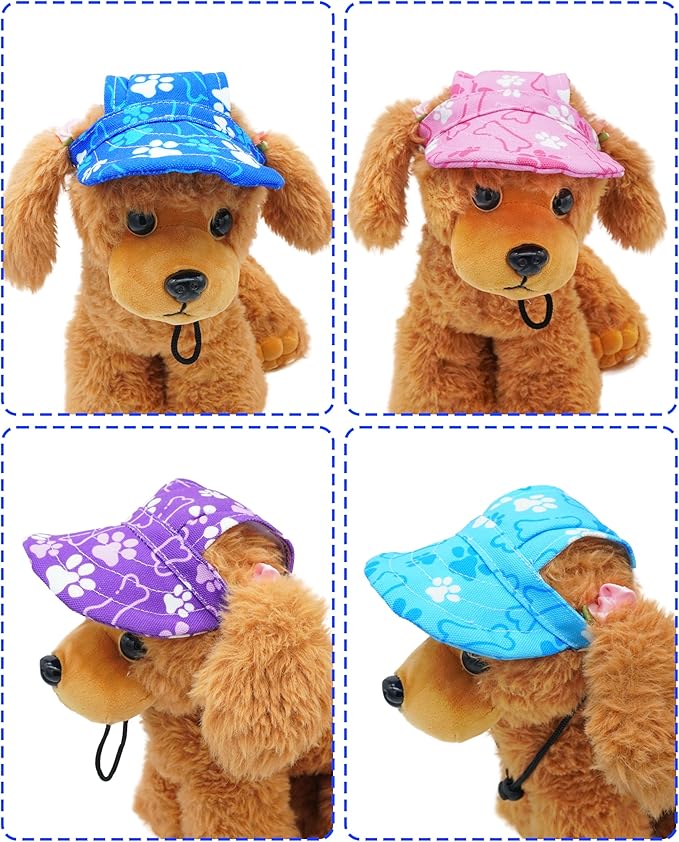 PET SHOW 4th of July Dog Baseball Cap American Flag Dog Visors for Small Doggy Cats Waterproof Pet Sun Hats with Ear Holes Adjustable Drawstring Patriotic Boy Girl Puppy Hat-Independence Day/XXS