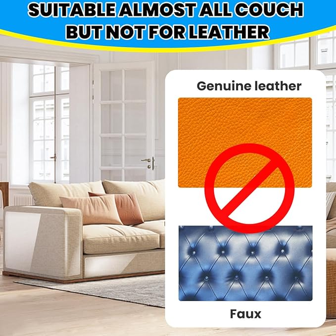 Petslucent Cat Scratch Furniture Protector: Cat Anti Scratch Tape - Door Protector from Dog Scratching - Clear Training Self Adhesive Tape for Carpet, Sofa, Couch, Door (118in x 7.9in)
