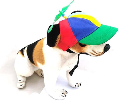 Propeller Pet Hats, Funny Helicopter Adjustment Green Hats for Dog and Cat M