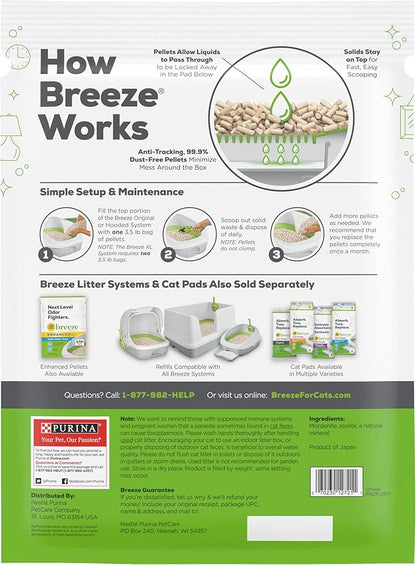 Purina Tidy Cats Breeze Litter Pellets Refill Pouch, Made for Multiple Cats, Anti-Tracking Pellets, 3.5 LB Refill Pouch (Pack of 2)