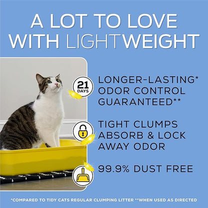 Purina Tidy Cats LightWeight With Glade Clean Blossoms Multi-Cat, Clumping, Low Dust, Scented Cat litter - 17 lb. Box