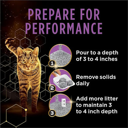 Purina Tidy Cats Performance Plus Tidy Feet Scented Low Tracking Cat Litter, Clumping, Multi-Cat Odor Control Kitty Litter with Clean Linen Scent - 22 lb. Box