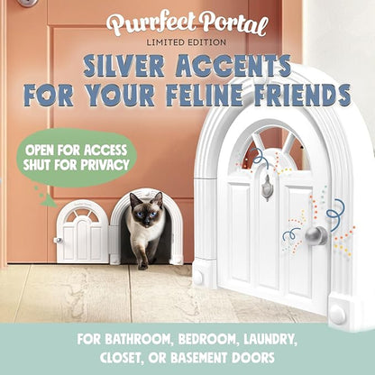 Purrfect Portal Meow Manor® Cat Door Interior Door - No-Flap, Fits Cats Up to 20 lbs, Easy DIY Setup, No Training Needed