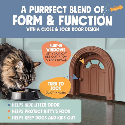 Purrfect Portal Meow Manor® Cat Door Interior Door - No-Flap, Fits Cats Up to 20 lbs, Easy DIY Setup, No Training Needed