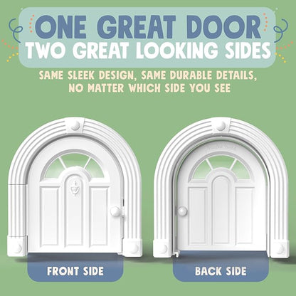 Purrfect Portal Meow Manor® Cat Door Interior Door - No-Flap, Fits Cats Up to 20 lbs, Easy DIY Setup, No Training Needed, White