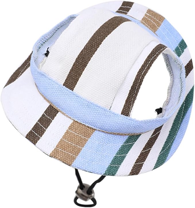 Round Brim Princess Hat Visor Hat Pet Dog Mesh Porous Sun Hat with Ear Holes for, Extra Dog Teddy, Pug, Chihuahua, Shih Tzu, Yorkshire Terriers, Papillon Z-2-blue Medium
