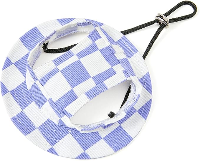 Round Brim Princess Hat Visor Hat Pet Dog Mesh Porous Sun Hat with Ear Holes for Small, Extra Small Dog Teddy, Pug, Chihuahua, Shih Tzu, Yorkshire Terriers, Papillon U-Purple L