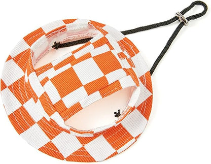 Round Brim Princess Hat Visor Hat Pet Dog Mesh Porous Sun Hat with Ear Holes for Small, Extra Small Dog Teddy, Pug, Chihuahua, Shih Tzu, Yorkshire Terriers, Papillon U-Orange M