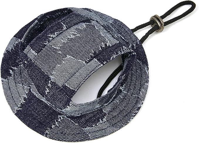 Round Brim Princess Hat Visor Hat Pet Dog Mesh Porous Sun Hat with Ear Holes for Small, Extra Small Dog Teddy, Pug, Chihuahua, Shih Tzu, Yorkshire Terriers, Papillon V-Black L