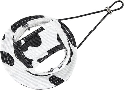 Round Brim Princess Hat Visor Hat Pet Dog Mesh Porous Sun Hat with Ear Holes for Small, Extra Small Dog Teddy, Pug, Chihuahua, Shih Tzu, Yorkshire Terriers, Papillon W-Black M