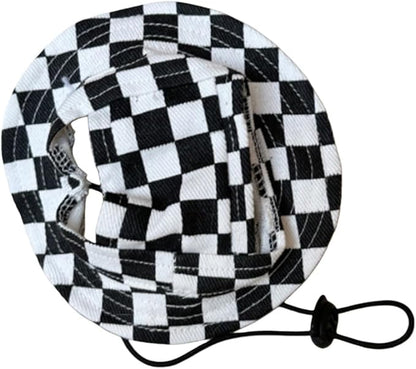 Round Brim Princess Hat Visor Hat Pet Dog Mesh Porous Sun Hat with Ear Holes for Small, Extra Small Dog Teddy, Pug, Chihuahua, Shih Tzu, Yorkshire Terriers, Papillon U-Black M