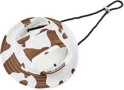 Round Brim Princess Hat Visor Hat Pet Dog Mesh Porous Sun Hat with Ear Holes for Small, Extra Small Dog Teddy, Pug, Chihuahua, Shih Tzu, Yorkshire Terriers, Papillon W-Coffee M