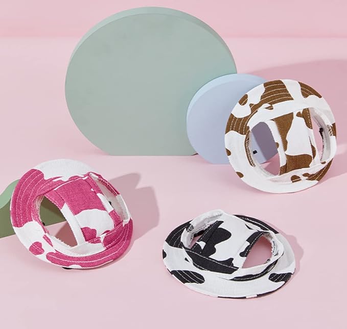 Round Brim Princess Hat Visor Hat Pet Dog Mesh Porous Sun Hat with Ear Holes for Small, Extra Small Dog Teddy, Pug, Chihuahua, Shih Tzu, Yorkshire Terriers, Papillon W-Rosered M