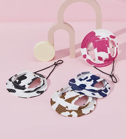 Round Brim Princess Hat Visor Hat Pet Dog Mesh Porous Sun Hat with Ear Holes for Small, Extra Small Dog Teddy, Pug, Chihuahua, Shih Tzu, Yorkshire Terriers, Papillon W-Rosered M