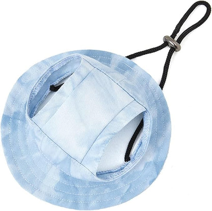 Round Brim Princess Hat Visor Hat Pet Dog Mesh Porous Sun Hat with Ear Holes for Small, Extra Small Dog Teddy, Pug, Chihuahua, Shih Tzu, Yorkshire Terriers, Papillon T-Light Blue S