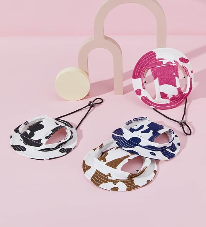 Round Brim Princess Hat Visor Hat Pet Dog Mesh Porous Sun Hat with Ear Holes for Small, Extra Small Dog Teddy, Pug, Chihuahua, Shih Tzu, Yorkshire Terriers, Papillon W-Rosered L