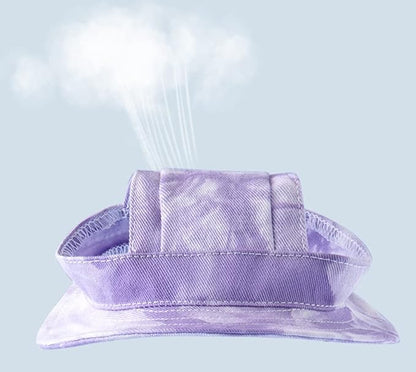 Round Brim Princess Hat Visor Hat Pet Dog Mesh Porous Sun Hat with Ear Holes for Small, Extra Small Dog Teddy, Pug, Chihuahua, Shih Tzu, Yorkshire Terriers, Papillon T-Purple L