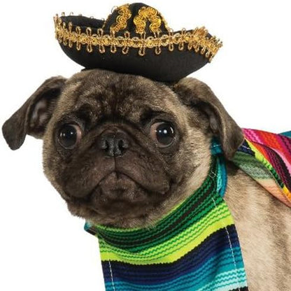 Rubie's Costume Serape and Hat Pet Costume, Multicolor, M Neck 14.5 Girth 20 Back 15 US (Pack of 2)
