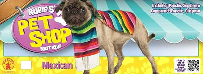 Rubie's Costume Serape and Hat Pet Costume, Multicolor, M Neck 14.5 Girth 20 Back 15 US (Pack of 2)