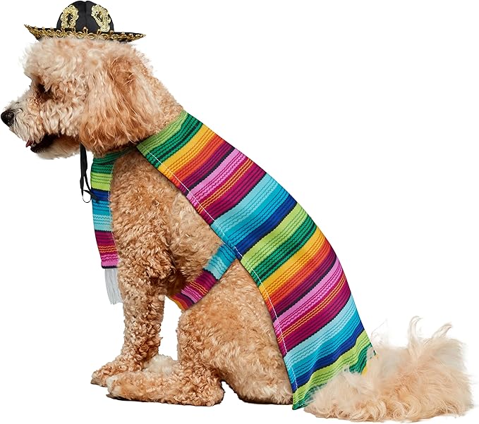 Rubies Serape and Hat Pet Costume Pet Costume for Dogs or Cats, Medium