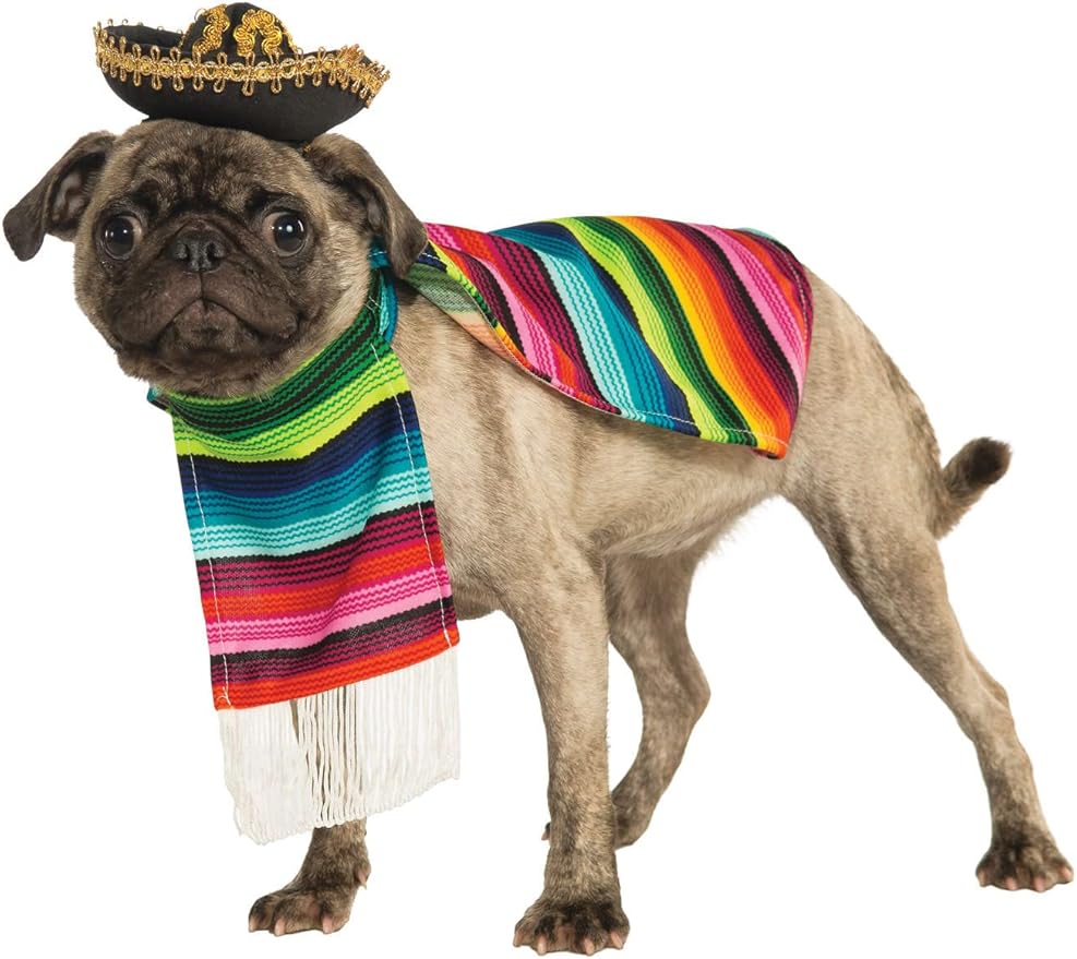 Rubies Serape and Hat Pet Costume Pet Costume for Dogs or Cats, Medium