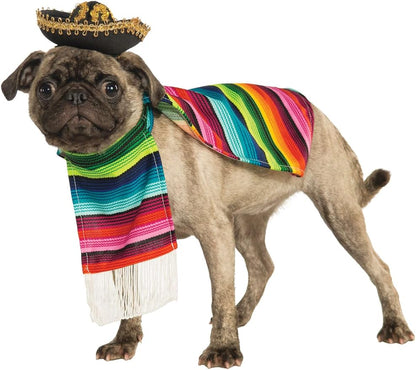 Rubies Serape and Hat Pet Costume Pet Costume for Dogs or Cats, Medium