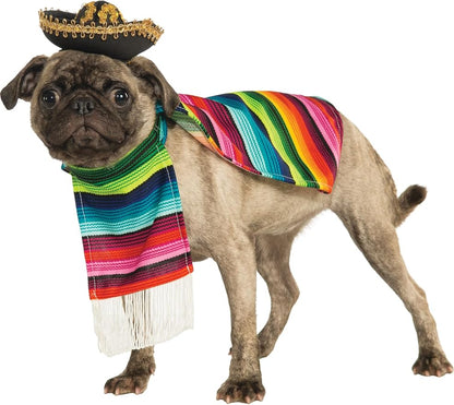 Rubies Serape and Hat Pet Costume Pet Costume for Dogs or Cats, Medium