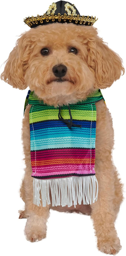 Rubies Serape and Hat Pet Costume Pet Costume for Dogs or Cats, Medium