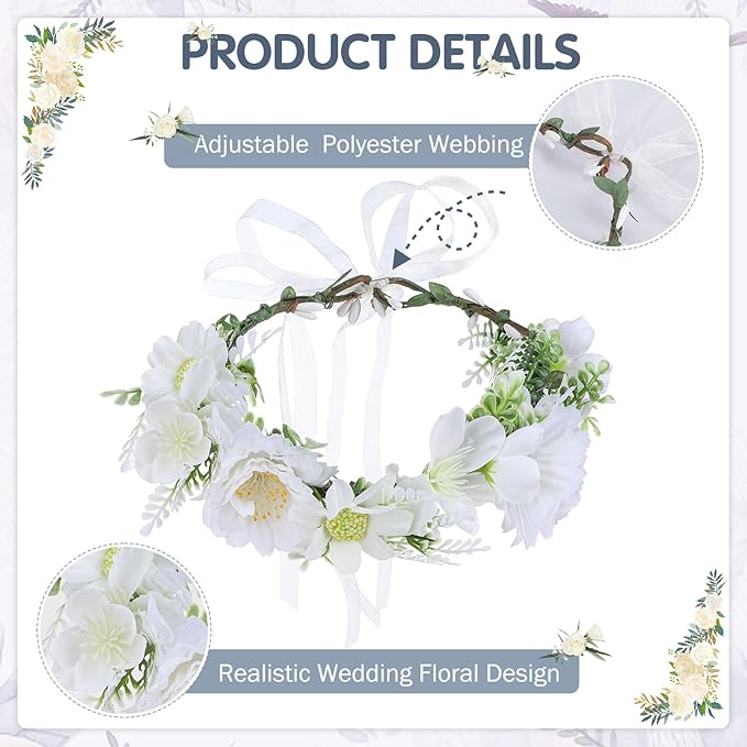 SCENEREAL Small Dog Wedding Dress 4-Piece Set with Tutu Skirt, Bow Veil, Flower Collar and Bandana, My Humans are Getting Married for Small Dogs Cats