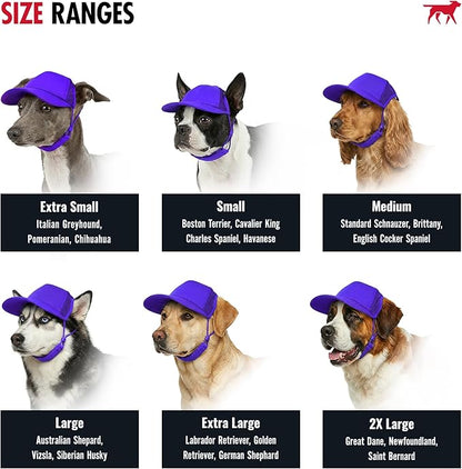 Tuff Pupper Dog Baseball Cap | UV Protection Dog Sun Hat | Breathable Lightweight Design | Secure Adjustable Chin Strap | Quick-Dry Fabric | Reinforced Brim | Small Medium Large Dogs (Purple, XS)
