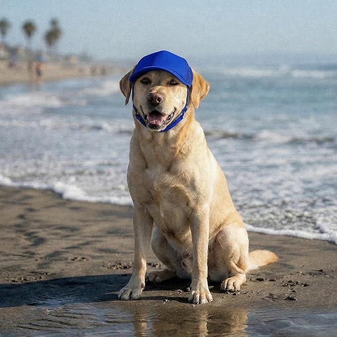 Tuff Pupper Dog Baseball Cap | UV Protection Dog Sun Hat | Breathable Lightweight Design | Secure Adjustable Chin Strap | Quick-Dry Fabric | Reinforced Brim | Small Medium Large Dogs (Blue, XL)