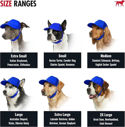 Tuff Pupper Dog Baseball Cap | UV Protection Dog Sun Hat | Breathable Lightweight Design | Secure Adjustable Chin Strap | Quick-Dry Fabric | Reinforced Brim | Small Medium Large Dogs (Blue, XL)