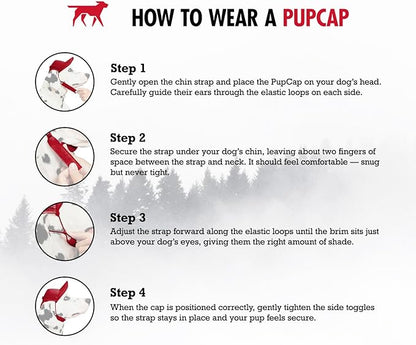 Tuff Pupper Dog Baseball Cap | UV Protection Dog Sun Hat | Breathable Lightweight Design | Secure Adjustable Chin Strap | Quick-Dry Fabric | Reinforced Brim | Small Medium Large Dogs (Red, L)