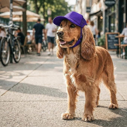Tuff Pupper Dog Baseball Cap | UV Protection Dog Sun Hat | Breathable Lightweight Design | Secure Adjustable Chin Strap | Quick-Dry Fabric | Reinforced Brim | Small Medium Large Dogs (Purple, M)