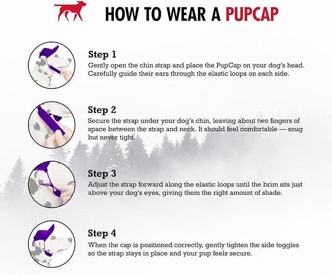 Tuff Pupper Dog Baseball Cap | UV Protection Dog Sun Hat | Breathable Lightweight Design | Secure Adjustable Chin Strap | Quick-Dry Fabric | Reinforced Brim | Small Medium Large Dogs (Purple, S)