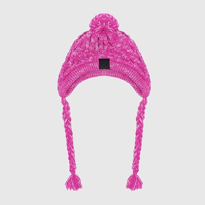Winter Dog Hat,Knitting Wool Cap,Warm Pet Head Wear with Long Braid Puppy’s Head Accessorie (Purple L)