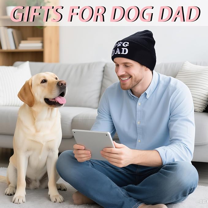 Winter Knitted Beanie Hat and Themed Scoks for Dog Cat Lover Gifts, Christmas Stocking Stuffers for Men Women