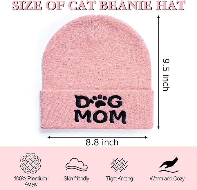 Winter Knitted Beanie Hat and Themed Scoks for Dog Cat Lover Gifts, Christmas Stocking Stuffers for Men Women