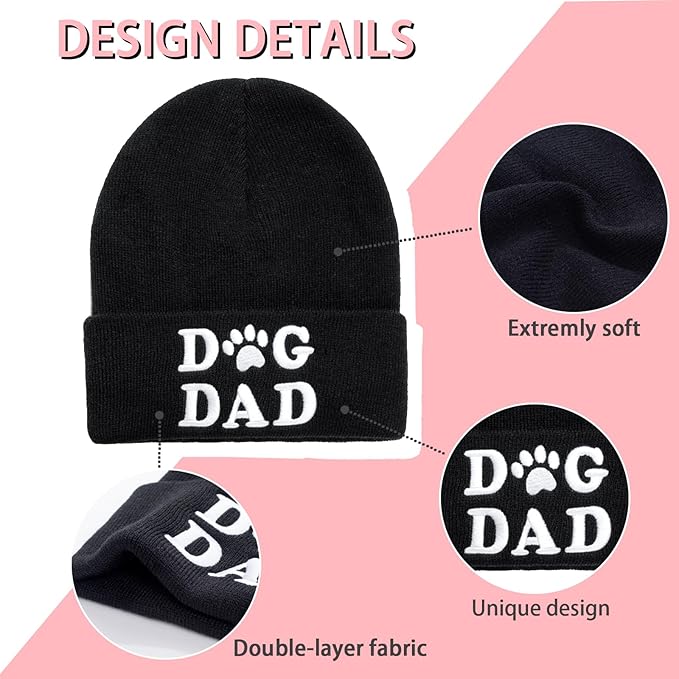 Winter Knitted Beanie Hat and Themed Scoks for Dog Cat Lover Gifts, Christmas Stocking Stuffers for Men Women