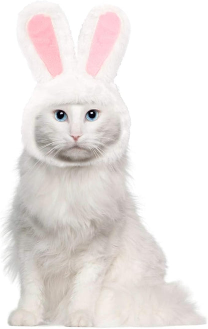 XIMISHOP Cute Costume Bunny Rabbit Hat with Ears for Cats & Small Dogs Party Costume Easter Pet Accessory Headwear